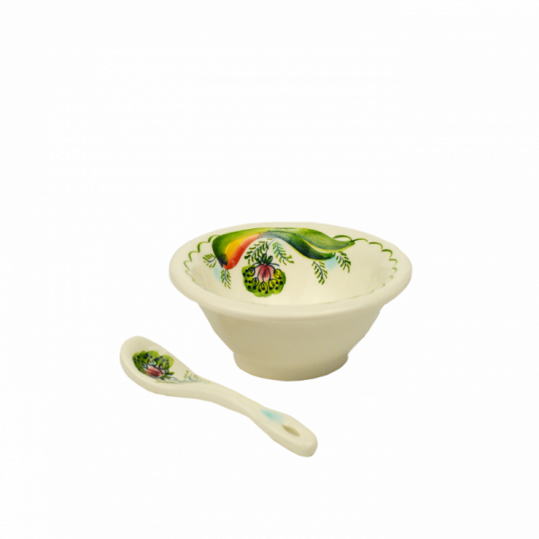 Солонка с ложкой Зеленый лук